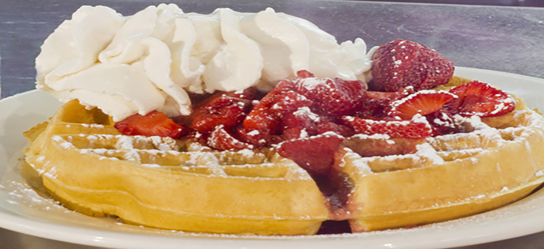 Strawberry Topped Waffle